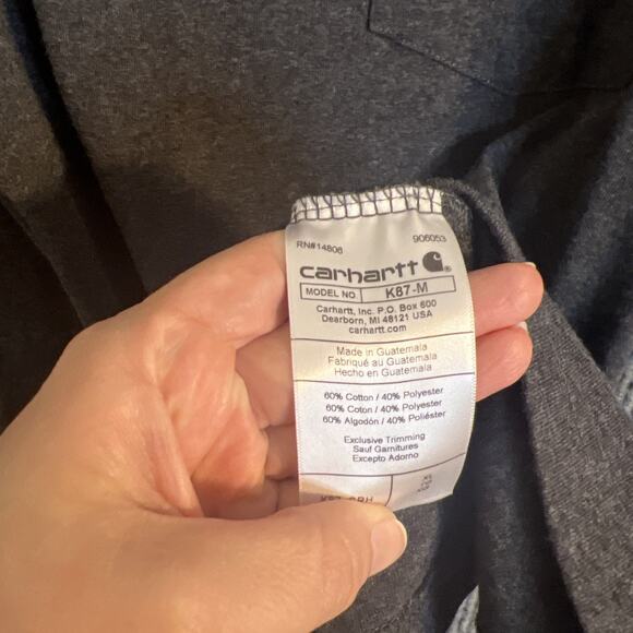 Carhartt Mens Pocket Tee Size XL Gray Loose Fit Short Sleeve Crew Neck Work Wear - Picture 5 of 8